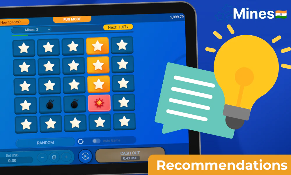 A few simple recommendations for playing Mines