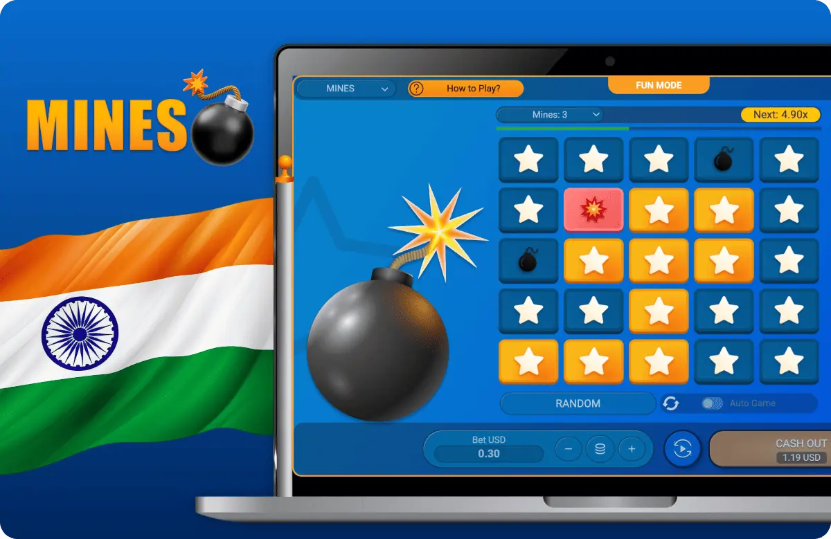 Mines Game in online casino for Indian players